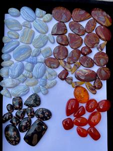 Wholesale Lot of 4 Mixed Stone Mineral Gemstone Cabochons Loose Jewelry Making Gems in Various Shapes and Sizes by Weight - Product Image 4