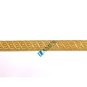 Vente de haute qualité OEM tresse dentelle passementerie gallon vente en gros français fantaisie dentelle tresse en fil d'or métallique étroit - Product Image 4