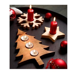 Handcrafted Wooden Tealight Holder with Natural Grain Pattern for Warm Ambient Glow in Living Rooms and Bedrooms - Product Image 3