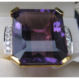 Bague Di en améthyste et diamant de qualité supérieure - Product Image 1