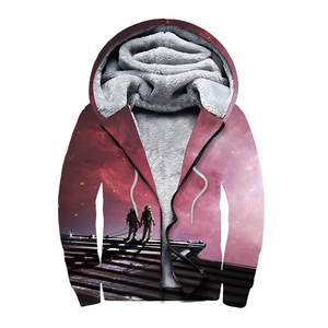 Sweat à capuche surdimensionné en polaire polyester imprimé personnalisé pour l'hiver, avec poche, tissu de doublure en polaire à grammage élevé, couches respirantes, chaud - Product Image 1