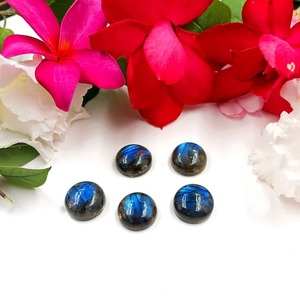 Cabochons en labradorite bleue naturelle, pierres précieuses à dos plat, tailles 10mm-20mm, Mehrajudin Gems, effet changeant de couleur - Product Image 3