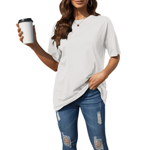 T-shirt surdimensionné en polyester-coton de qualité supérieure pour femmes, tissu respirant, couleurs vives et grandes tailles disponibles - Product Image 5