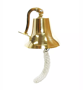 Campana de latón marítima Náutica de 6 pulgadas, campana de pared de barco brillante, barco marino, colgante de pared personalizado, decoración para interiores y exteriores, coleccionable - Product Image 2