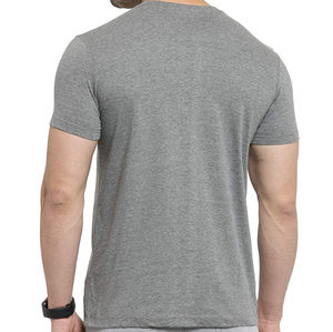 T-shirts en coton élégants OEM T-shirts d'été surdimensionnés à manches courtes col rond noir uni Slim Fit T-shirts à col rond pour hommes - Product Image 2