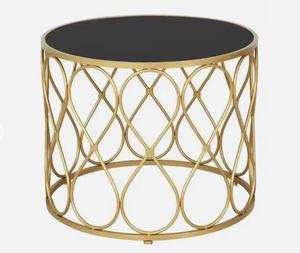 Lujos, mesas de centro de mesa de Metal con acabado dorado, mesa auxiliar redonda, lados atractivos para pájaros, mesas de almacenamiento de lujo modernas en MOQ bajo - Product Image 6