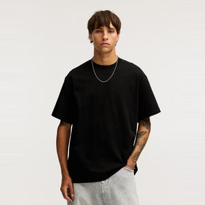 เสื้อยืดผ้าฝ้าย100% ขนาดใหญ่ใช้ได้ทั้งชายและหญิงเสื้อยืดโอเวอร์ไซส์แบบเปิดไหล่ตกแบบเรียบกำหนดเอง - Product Image 6