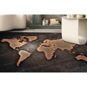 Tapis de carte du monde abstrait, tapis imprimé, tapis antidérapant pour cuisine, salle de classe, tapis en velours de luxe - Product Image 2