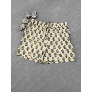 กางเกงขาสั้นผ้าฝ้ายพิมพ์ลายบล็อก 100% - ไซส์เล็ก ระบายอากาศได้ดี ดีไซน์เอวกลาง พร้อมลวดลายตกแต่ง - Product Image 2