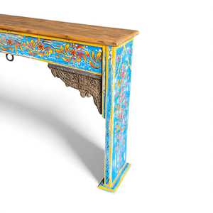 Rustic Wooden <b>Console</b> <b>Table</b> with Mirrored Design for Living Room or Hotel Decoration Home Furniture with Storage Features - Product Image 3