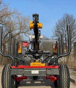 Remorque forestière de 5 tonnes pour le transport de bois, avec grue et éclairage LED, remorque utilitaire agricole - Product Image 2