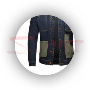 Nouvelle veste en jean personnalisée, légère, respirante, grande taille pour hommes, col montant, tissu en toile, style décontracté, vente en gros - Product Image 4