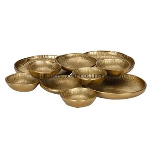 Premium Handcrafted Metal <b>Serving</b> <b>Bowls</b> with Modern Geometric Shapes Perfect for Contemporary Dining Aesthetics - Product Image 3