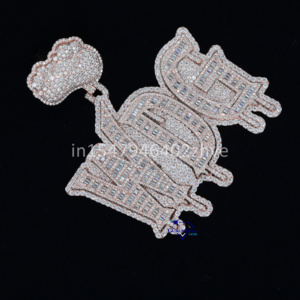 Améliorez votre look avec notre pendentif unique en or rose 14KT Labgrown Diamonds Hip Hop Fashion - Product Image 5