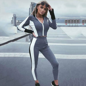 Ensemble de survêtements pour femmes, tenue de mode sur mesure, haut et pantalon à manches longues de l'usine OEM. - Product Image 4