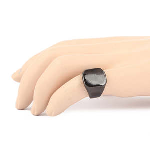 Men's <b>Titanium</b> <b>Ring</b> - <b>Black</b> - Product Image 3