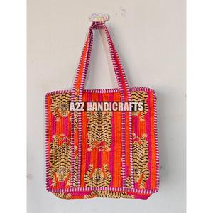 Bolso de mano de algodón con estampado de Tigre, Reversible Bolso grande de algodón, bolso de artista de comestibles ecológico, dos asas de PC, cierre de sillín - Product Image 5