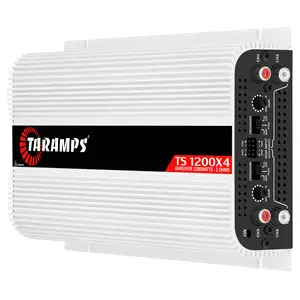 Taramps TS 1200x4 amplifikatör araç ses 1200W RMS 2 ohm 4 kanal 2 köprülü kanal sabit RCA tel girişi çok kanallı ses