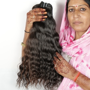 Venta al por mayor 100% Raw Virgin Extensiones de cabello indio de alta calidad Color negro ondulado Bundles Extensiones de cabello humano - Product Image 6