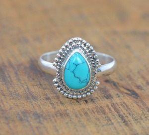 Classical <b>Ring</b> Jewelry For Women Silver Boho Style Jewelry 925 Sterling Silver <b>Turquoise</b> Gemstone Handmade <b>Ring</b> Gift For Wife - Product Image 2