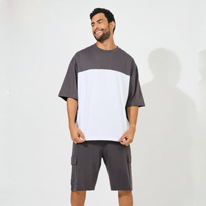 Algodón, conjunto deportivo transpirable con personalidad para hombre, conjunto de 2 piezas, camisetas de manga corta y conjuntos de pantalones cortos, camisetas informales elegantes de verano - Product Image 4