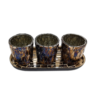 Plateau ovale en fer avec 2 plaques votives de couleur or avec plaque votive pour la maison et la décoration de table personnalisées en vrac - Product Image 4