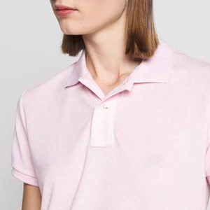 Polo uni en coton polyester respirant de haute qualité, très vendu à l'usine, polo imprimé avec logo personnalisé pour femmes - Product Image 4