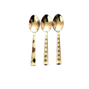 High quality stainless steel spoon sets <b>Gold</b> Polished flatware set for restaurant event best choice - Product Image 1