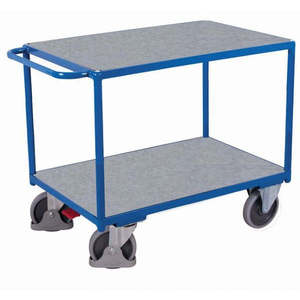 Carretilla de Carga Resistente Variofit con 2 Estantes Galvanizados, 500 kg, Neumáticos de Goma, Dolly y Movers - Product Image 1