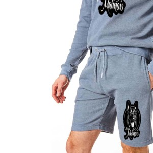 Vente en gros Ensemble 2 pièces de sweats à capuche et de shorts décontractés pour homme Ensemble de sweat-shirt Ensemble de sweats à manches longues pour homme avec logo personnalisé pour garçons - Product Image 2