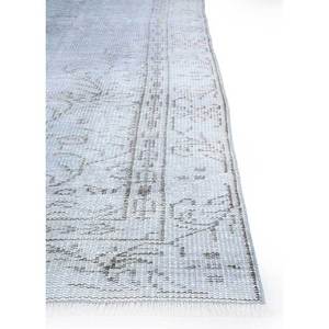 Tapis en laine bleu vintage noué à la main, motif médaillon rectangulaire abstrait, idéal pour la maison, le salon, le couloir, l'entrée et les chambres d'adolescents - Product Image 4