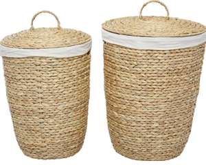 ตะกร้าเก็บของใช้ในครัวเรือนทำจากผักตบชวาธรรมชาติ100% อเนกประสงค์เป็นมิตรกับสิ่งแวดล้อม - Product Image 2