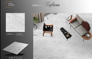 Carreaux en porcelaine nano de conception moderne à vente chaude 600x600mm Finition brillante de fabricant indien pour salle de bain et usage extérieur - Product Image 4
