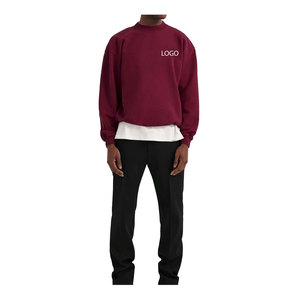 Custom Logo OEM Men Fleece <b>Crewneck</b> Sweatshirt Heavy Weight Loose Fit Soft Oversized Pullover Sweatshirtsr basicscotton blended - Product Image 2