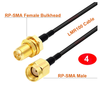 Cable LMR100 SMA/RP-SMA Macho a Hembra, Conector de 50 Ohmios, Cable Coaxial LMR-100 RF, Extensión de Antena WIFI