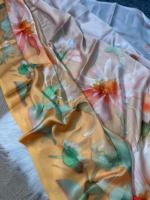 Terbaru trendi eksklusif Georgette Satin dicetak desainer Sari elegan India dengan blus paling laris pakaian etnik untuk wanita