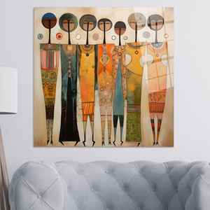 Impression sur toile élégante d'une femme africaine abstraite : Art mural vibrant de la fraternité, ART SUR VERRE TÉMPERÉ - Product Image 1