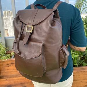 2024 New Custom Vintage Genuine Leather Camping Outdoor Travel Hiking <b>Laptop</b> Casual Sports Rucksack Backpack Bag for Men & Women - Product Image 3