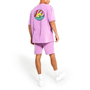 Conjunto de dos piezas personalizado de alta calidad, trajes informales de verano para hombres, venta al por mayor, conjunto de camisetas y pantalones cortos, ropa informal con patrón impreso - Product Image 2