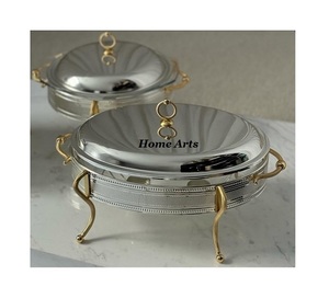 Plato de frotamiento con forma y tamaño personalizados, diseño clásico, acero inoxidable, Color dorado, plato de frotamiento para buffet de comida - Product Image 3