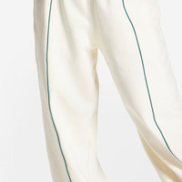 Fournisseur OEM en gros de pantalons de survêtement blancs à jambes larges en molleton de coton, vêtements de sport pour femmes, pantalons et pantalons pour femmes