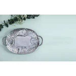 Assiette en céramique artisanale, forme ronde, écologique, style américain, vaisselle pour décoration de maison de luxe ZE-3303K par Zahid Exports - Product Image 2