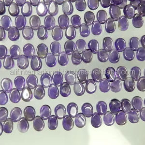 Briolette lisse poire gouttes améthyste perles de pierre violette en vrac pour la fabrication de bijoux - Product Image 1