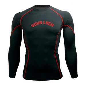 Super vente Rash Guard évacuation de l'humidité tissu extensible à 4 voies à séchage rapide Protection UPF50 conception doublée de polaire unie en vente - Product Image 6
