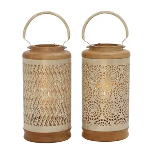 Wooden Candle Lantern Round Shape Handmade Designer Candle Holder Classic Stylish Wholesale Wooden Lantern