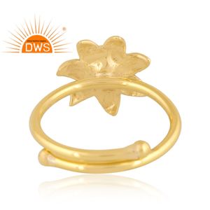 แหวนวางซ้อนกันได้ดีไซน์ลายดอกไม้ประดับอัญมณีสีรุ้งดวงจันทร์ชุบทอง18K ดีไซน์แบบแฮนด์เมดล่าสุด - Product Image 4