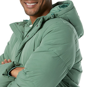 Unisex Autumn Winter Loose Casual Hooded Windproof Polyester <b>Jacket</b> For <b>Men</b> with Zipper Outdoor <b>Warm</b> Puffer <b>Men's</b> <b>Jackets</b> - Product Image 2