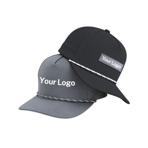 OEM Lightweight Sun Protection Golf <b>Hats</b> 5 Panel Laser Perforated Custom Rubber PVC Patch Logo Custom Embroidery Logo Rope <b>Cap</b> - Product Image 3