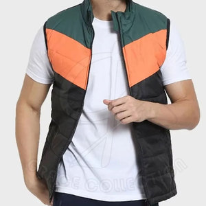 Gilet bouffant imperméable et respirant pour hommes pour gilets bouffants sans manches de style motif personnalisé avec col montant - Product Image 4