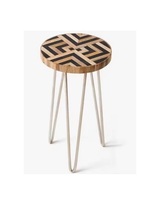 ELEGANT DESIGNS WT119 Table basse en bois moderne à emboîtement, structure en métal massif thermolaqué, design rustique côtier pour la maison et le bureau